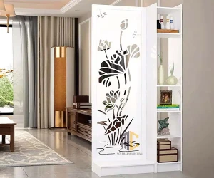 Kệ vách ngăn phòng thờ hoa sen