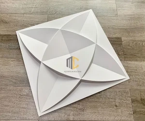 Tấm ốp 3D phòng ngủ hoa tròn