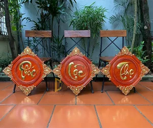 Tranh chữ Phúc Lộc Thọ bằng gỗ