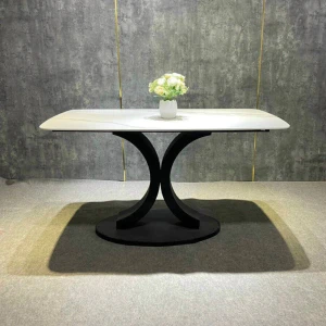 Bàn Ăn Mặt Đá Chân Sắt Chữ C