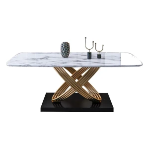 Bàn Ăn Mặt Đá Chanel Nhập Khẩu 1m6