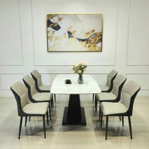 Bàn Ăn Nhập Khẩu 6 Ghế Mặt Đá Kelly