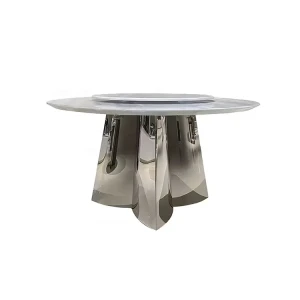 Bàn Ăn Tròn Mặt Đá 1m3 Chân Inox Nhập Khẩu