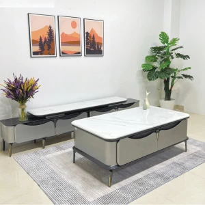 Bàn Sofa Mặt Đá Cẩm Thạch 39 1m4