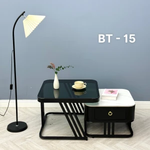 Bàn Trà Sofa Đôi Mặt Kính Đá BT-15
