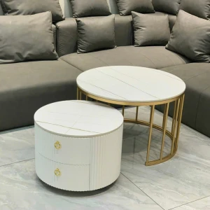 Bàn trà sofa mặt đá gồm 2 bàn kích thước 70 và 50cm