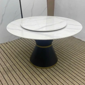 Bàn Tròn Mặt Đá Xoay 1m5 nhập khẩu mặt đá ceramic đẹp