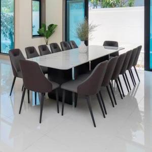 Bộ Bàn Ăn 12 Ghế Mặt Đá 3M