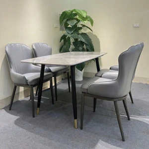 Bộ Bàn Ăn 4 Ghế ELLA Mặt Đá Ceramic