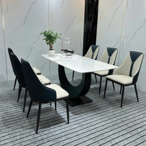 Bộ Bàn Ăn 6 Ghế Mặt Trăng