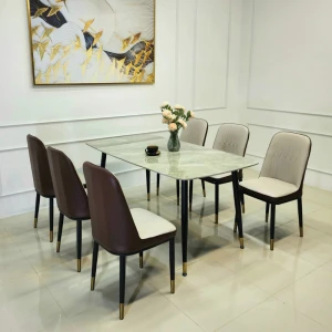 Bộ Bàn Ăn 6 Ghế Monet Không Tay Nhập Khẩu