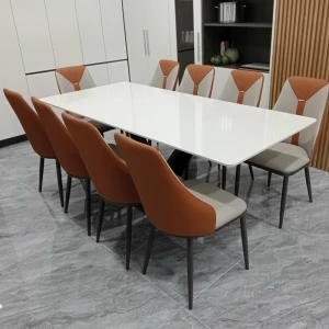 Bộ Bàn Ăn 8 Ghế Mặt Đá Ceramic Spot