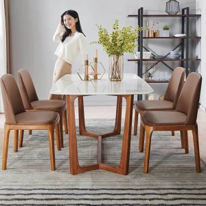 Bộ Bàn Ăn Mặt Đá 4 Ghế Grace Gỗ Sồi