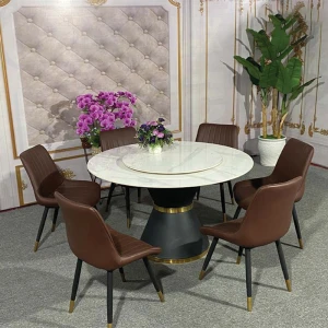 Bộ Bàn Ăn Xoay Tròn Thông Minh 6 Ghế Loft Nhập Khẩu