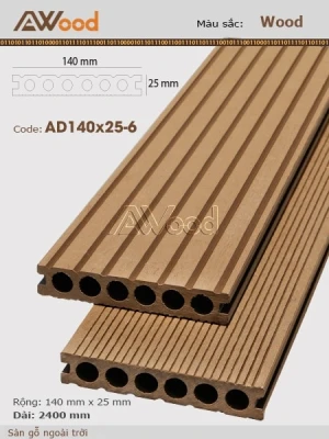 Sàn Gỗ Ngoài Trời AWood - HD140x25-6-Wood