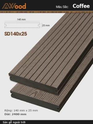 Sàn Gỗ Ngoài Trời AWood-HD140x25-coffee