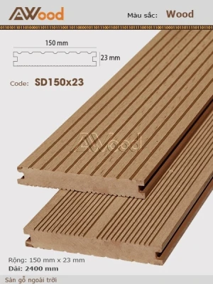 Sàn Gỗ Ngoài Trời AWood-SD150x23-Wood