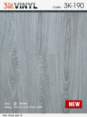 Sàn Nhựa Dán 3K190 - Sàn Nhựa Dán Keo Vân Gỗ Giá rẻ