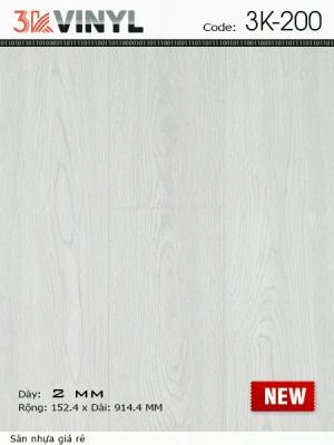 Sàn Nhựa Dán 3K200 - Sàn Nhựa Dán Keo Vân Gỗ Giá rẻ