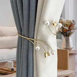 Dây buộc rèm kim loại chú bướm và ngọc trai FSH1071