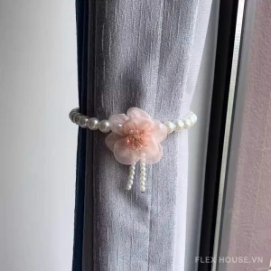 Dây buộc rèm nam châm vòng ngọc trai đính hoa FSH9929