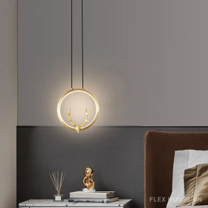 Đèn thả trần vòng tròn biểu tượng sừng hươu FLM1038