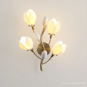 Đèn tường decor nhành hoa mộc lan cao cấp HSL489
