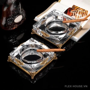 Gạt tàn cigar vuông pha lê đế đồng cao cấp CGL6759