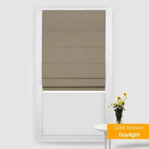 Rèm roman 2 lớp màu nâu sáng