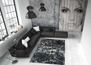 Thảm Sofa Phòng Khách LIMITED EDITION 8773 Siyah Mavi T