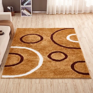 Thảm Lông Ngắn Tròn Vàng Nâu TLN 012