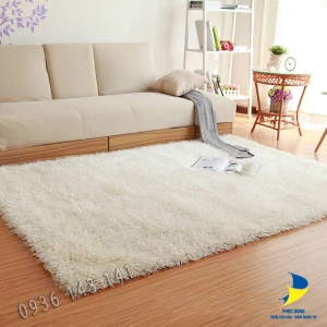 Thảm Lông Xù Cao Cấp Trắng TLXCC 6