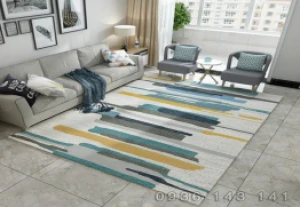 Thảm Nỉ Sofa Nhập Khẩu Kẻ Ngang Vàng Xanh