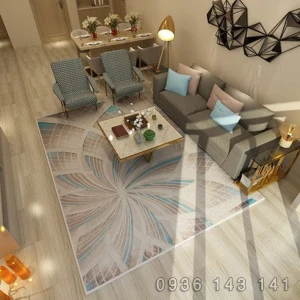 Thảm Sofa Cao Cấp Thảm Nỉ Phòng Khách Hoa Sen