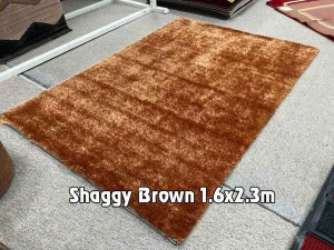 Thảm sofa vàng đồng Shaggy Brown 1.6x2.3m