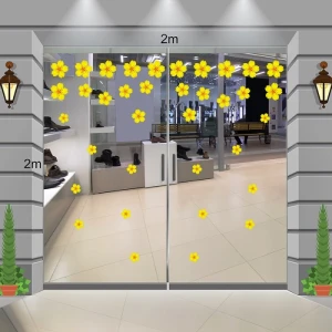 Decal bông hoa mai dán kính trang trí tết đẹp (dán 3 kiểu)