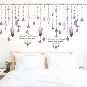 Decal dán dây màn trang trí, kiểu hàn quốc, dán quán trà sữa, tại TPHCM sau dán 1,32 x 0,95 (m)