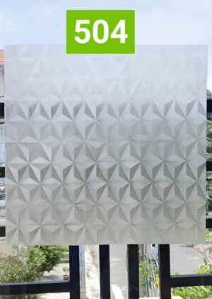 Decal dán kính hoa văn hình chóp khổ 1,2m x 1m