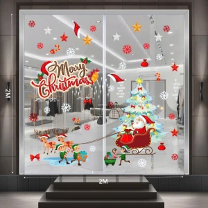 Decal Noel 2025- Ông  già kéo xe