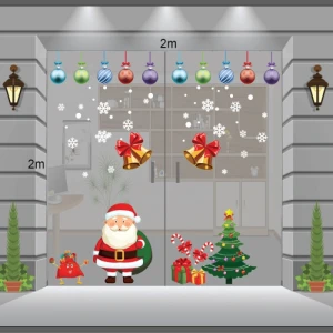 Decal Noel-Ông già và dây treo