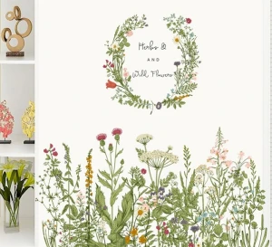 Decal sắc hoa đua nở vòng nguyệt quế dán tường, dán kính đẹp