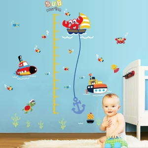 Decal thước đo chiều cao cho bé đại dương xanh