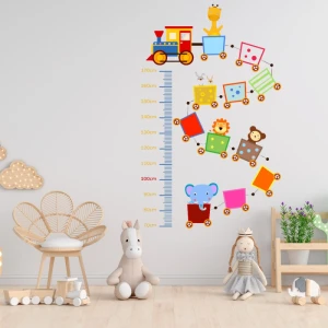 Decal thước đo chiều cao cho bé dán tường phương tiện giao thông đủ màu