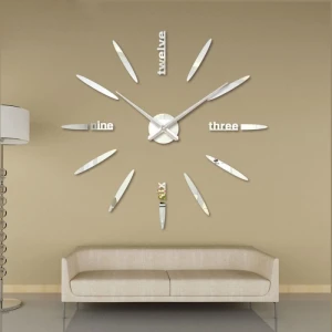 Đồng hồ khổ lớn hình giọt nước màu bạc