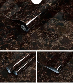 Giấy dán bếp đá hoa cương đen nâu, giả đá đẹp