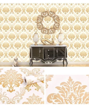 Giấy dán tường họa tiết cổ điển hoa nâu vàng, dán tường phòng khách, ngủ đẹp, giá rẻ【Có đổi trả】 TPHCM