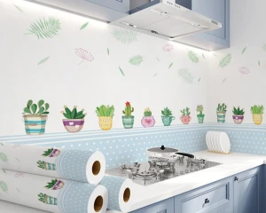 Giấy decal  dán bếp chậu cây sắc màu