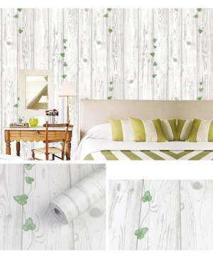 Giấy decal dán tường vân gỗ trắng có keo khổ 45cm x dài 10 mét