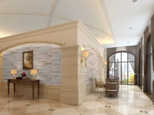 Giấy decal giả gạch 3D màu nâu nhạt có keo 45cm dán tường