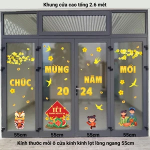 Tết xuân- Tết 2024 cửa 4 cánh múa lân